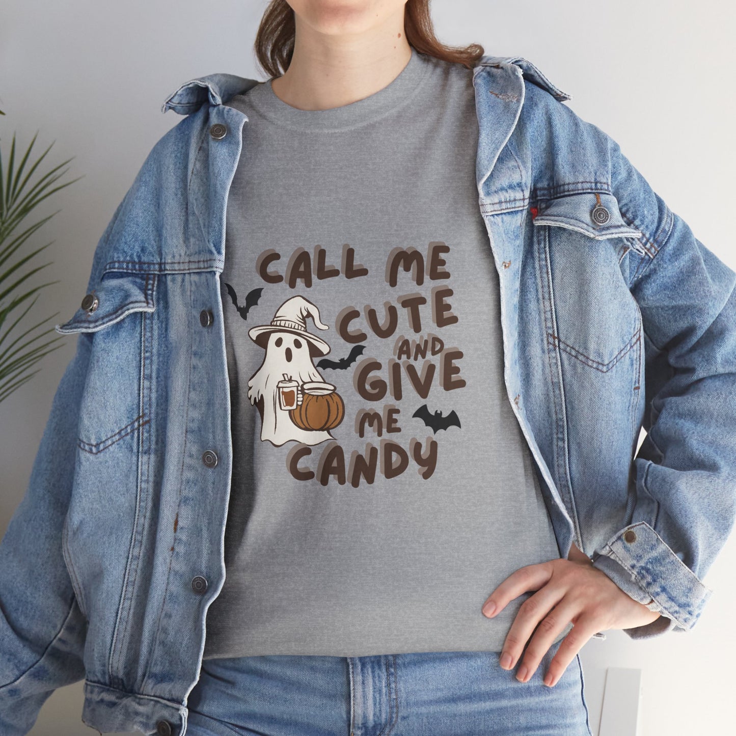 Call Me Cute & Give Me Candy -Adult Unisex Heavy Cotton Tee