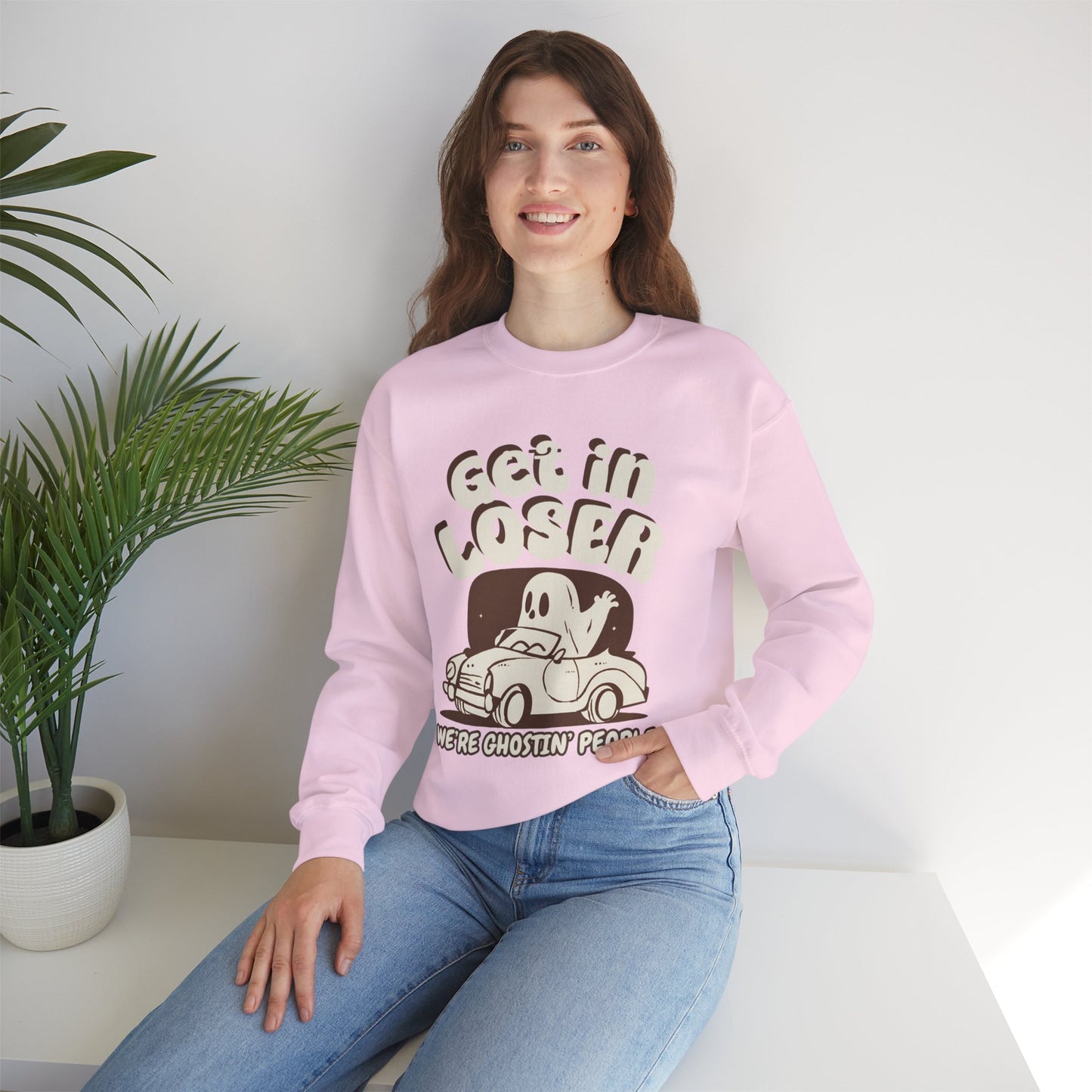 Get in Loser We're Ghostin' People - Adult Unisex Heavy Blend™ Crewneck Sweatshirt