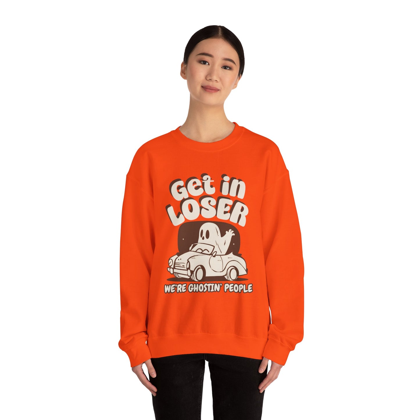 Get in Loser We're Ghostin' People - Adult Unisex Heavy Blend™ Crewneck Sweatshirt