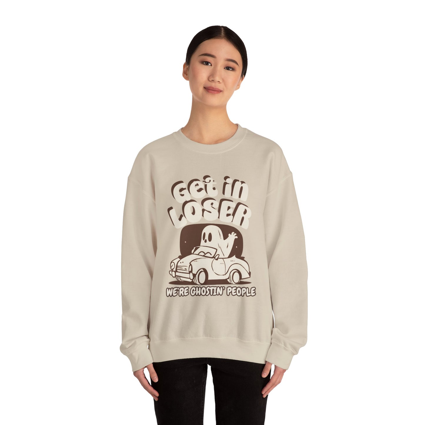 Get in Loser We're Ghostin' People - Adult Unisex Heavy Blend™ Crewneck Sweatshirt