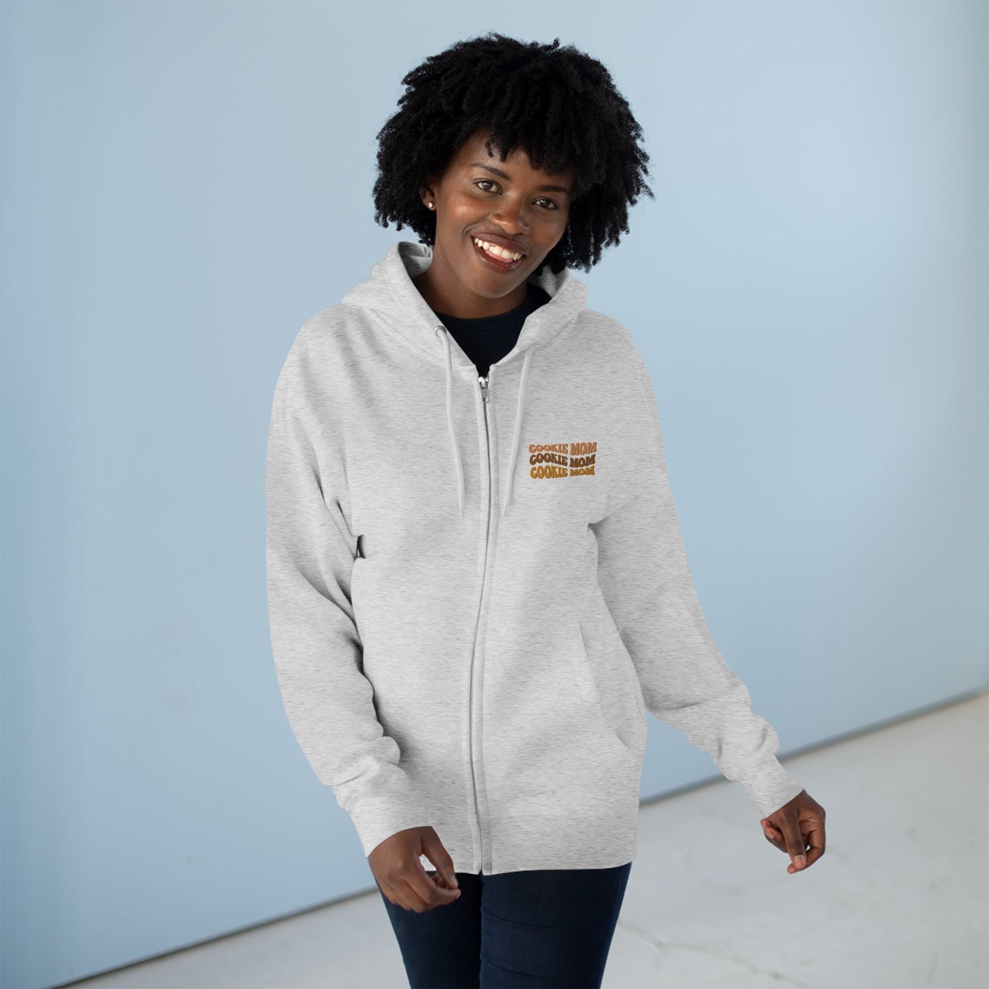 FRONT & BACK DESIGN ! Cookie Squad - Cookie Mom - Adult Unisex Zip Hoodie