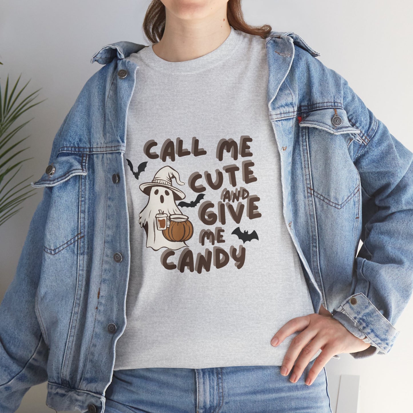 Call Me Cute & Give Me Candy -Adult Unisex Heavy Cotton Tee