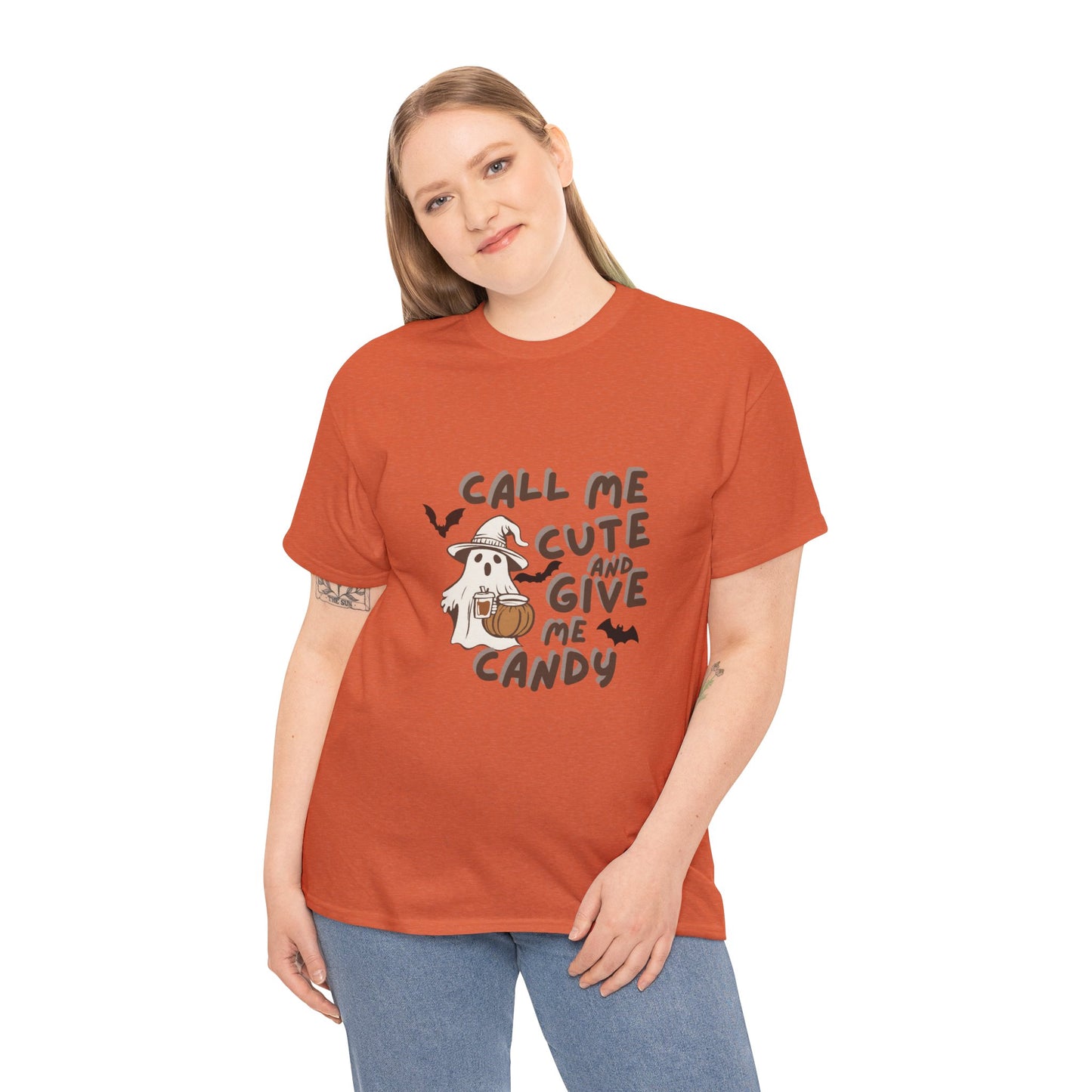 Call Me Cute & Give Me Candy -Adult Unisex Heavy Cotton Tee