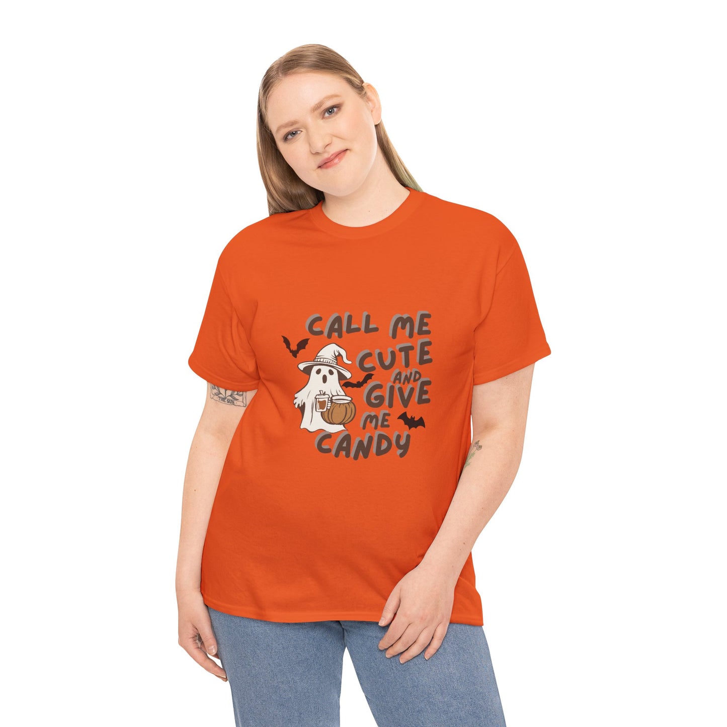 Call Me Cute & Give Me Candy -Adult Unisex Heavy Cotton Tee