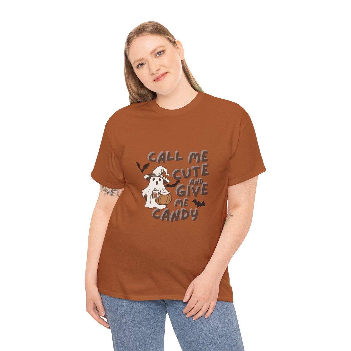 Call Me Cute & Give Me Candy -Adult Unisex Heavy Cotton Tee