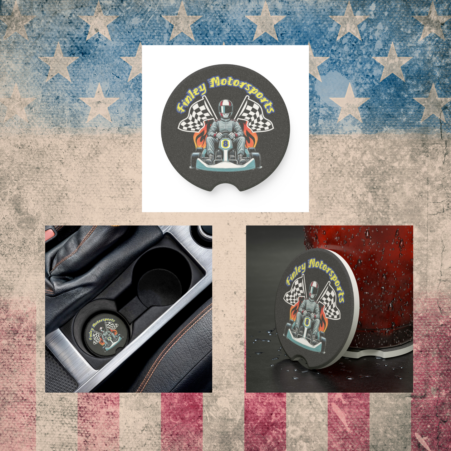 Finley Motorsports Soapstone Car Coaster