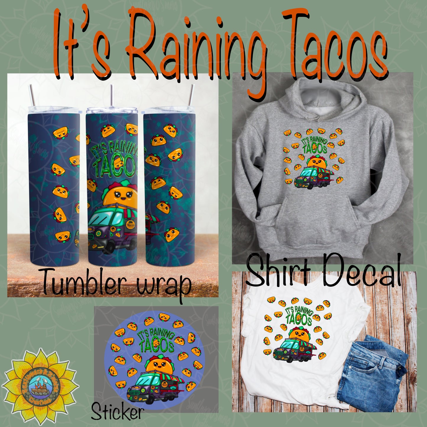 It’s Raining Tacos Digital Design Bundle