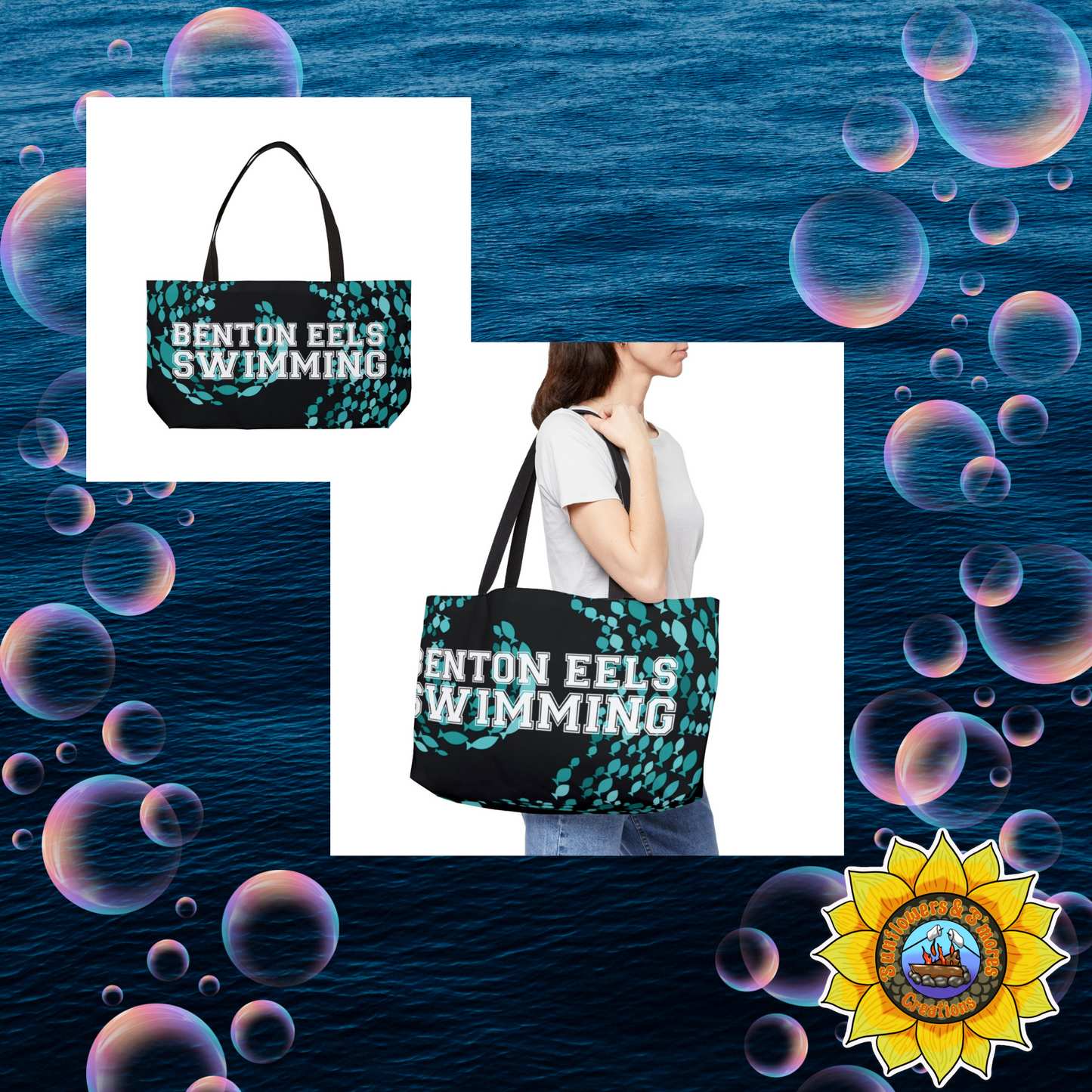 BENTON EELS TOTE BAG 24"X13"
