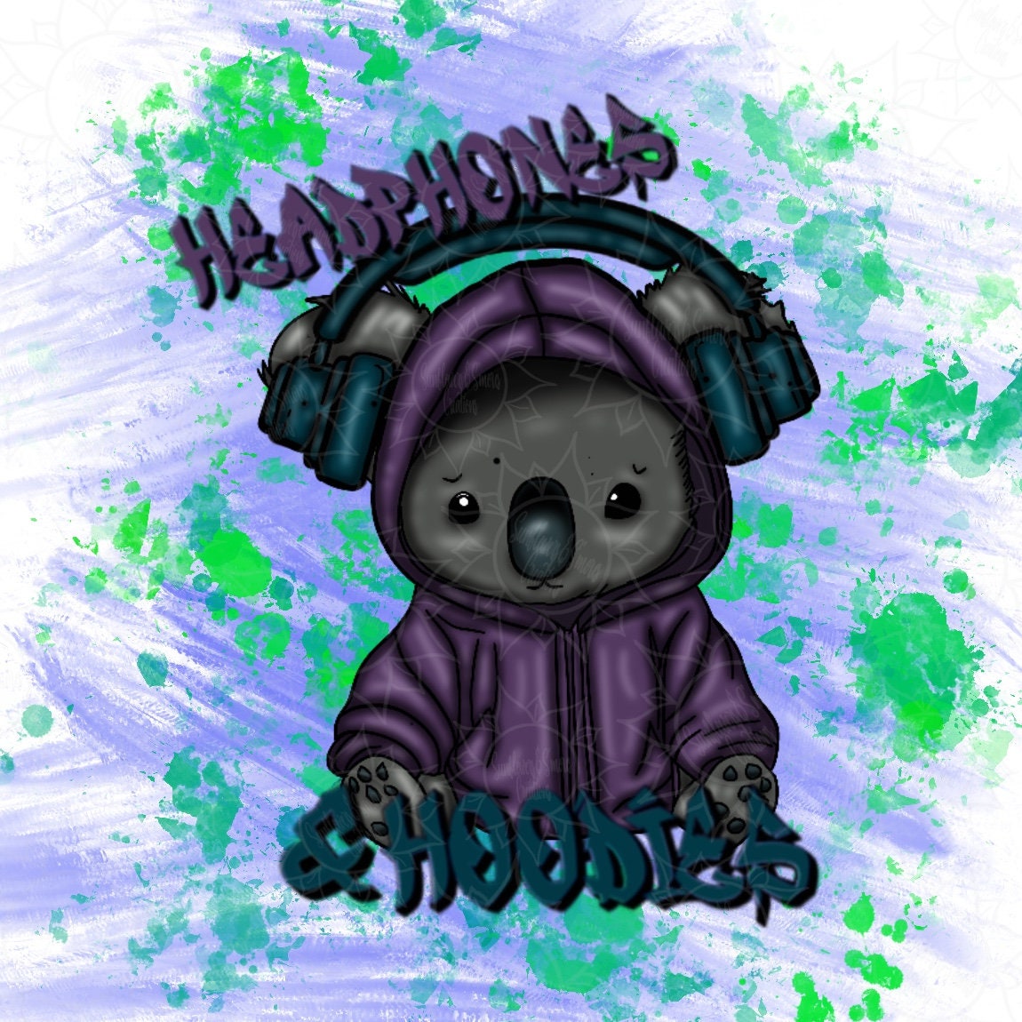 Headphones & Hoodies Digital PNG Design