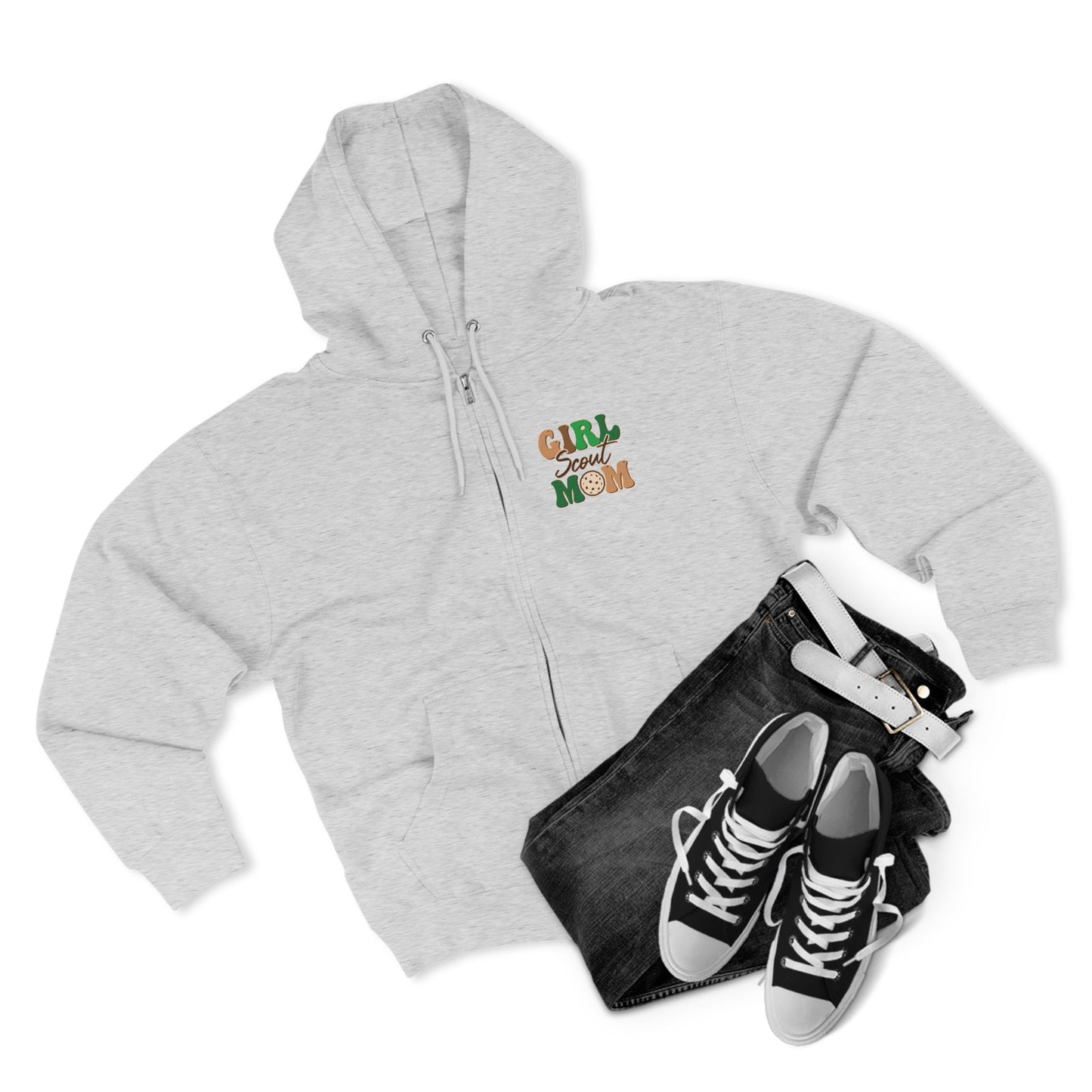 FRONT & BACK DESIGN ! Girl Scout Mom - Cookie Dealer Security - Adult Unisex Zip Hoodie