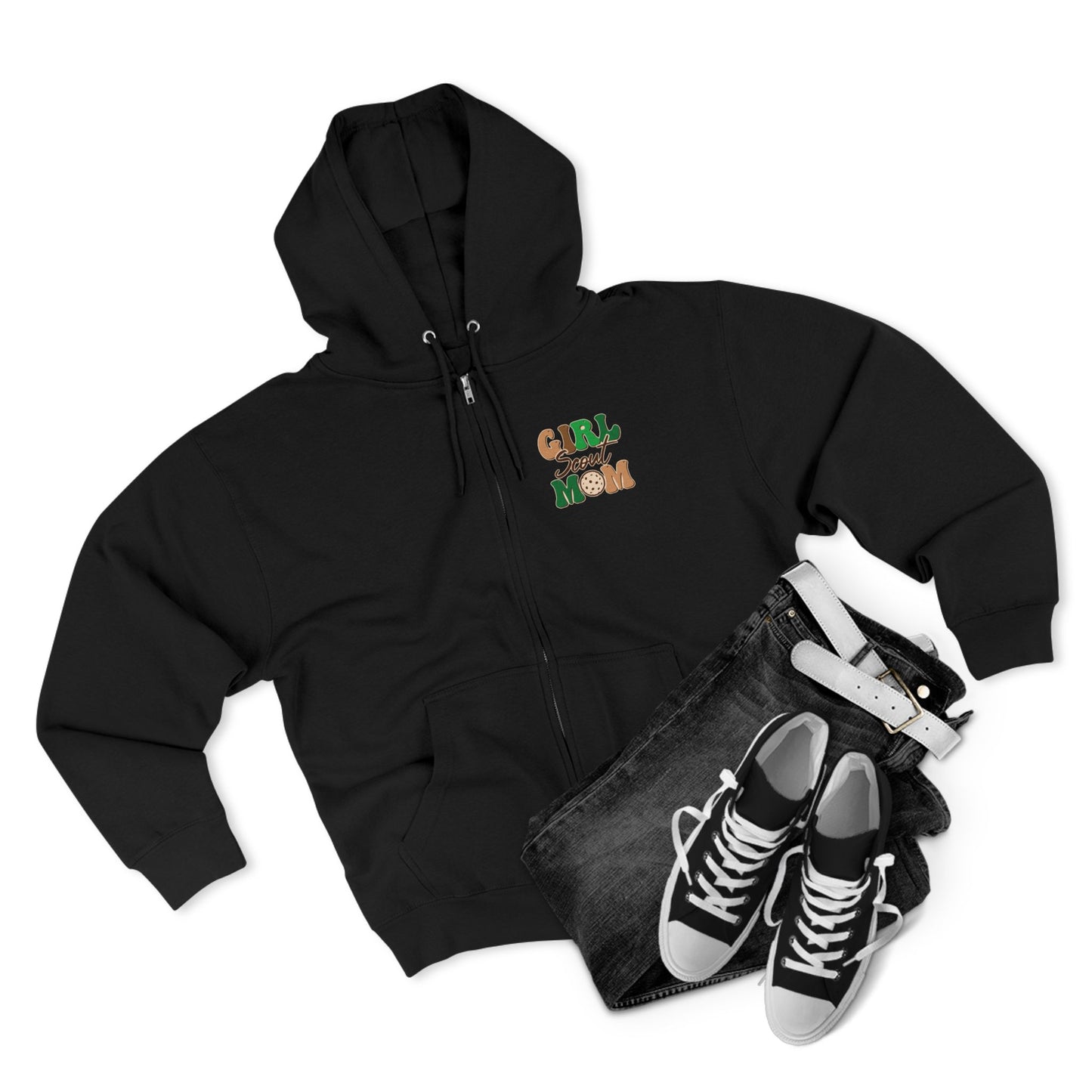 FRONT & BACK DESIGN ! Girl Scout Mom - Cookie Dealer Security - Adult Unisex Zip Hoodie