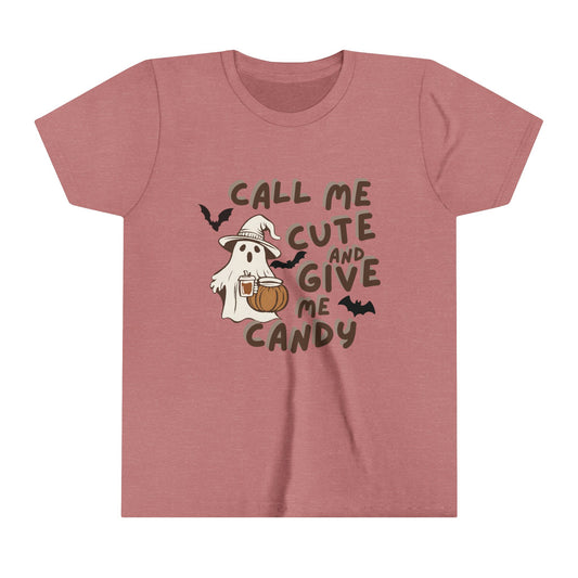 Call Me Cute & Give me Candy Youth Short Sleeve Tee