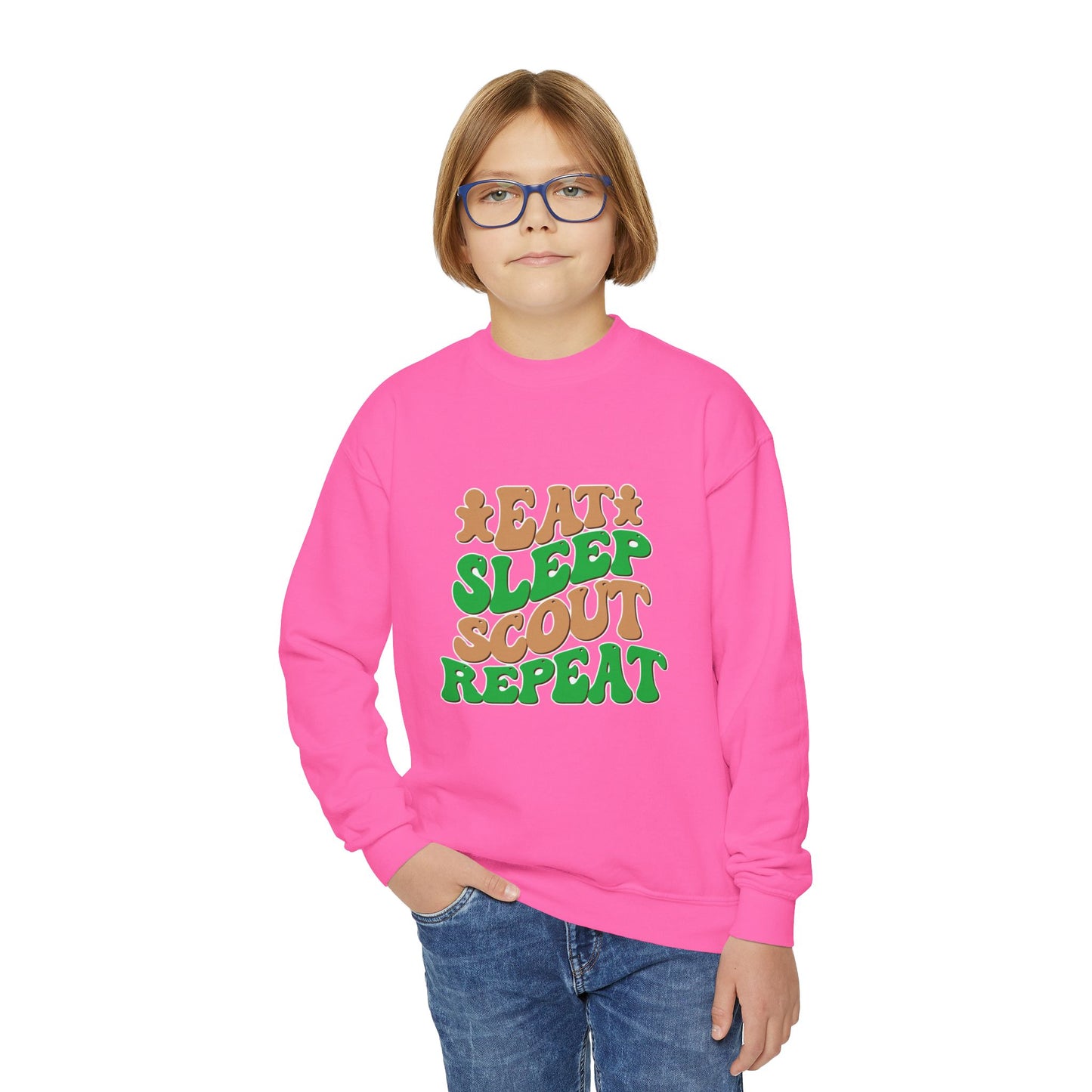 Eat, Sleep, Scout, Repeat - Youth Crewneck Sweatshirt