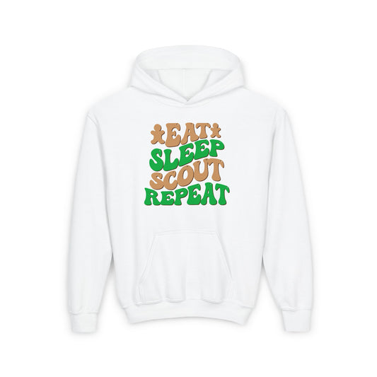 Eat, Sleep, Scout, Repeat - Youth Hooded Sweatshirt