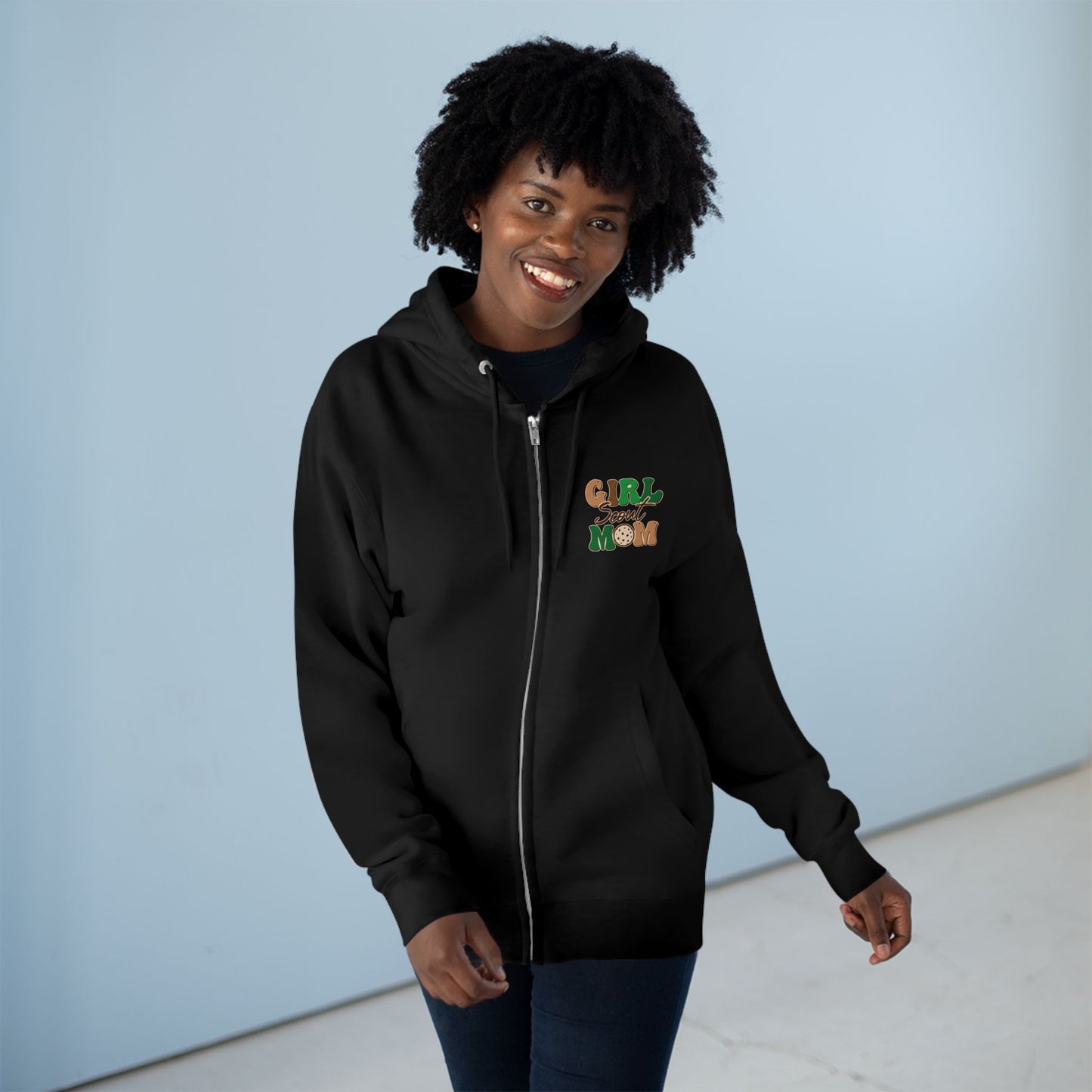 FRONT & BACK DESIGN ! Girl Scout Mom - Cookie Dealer Security - Adult Unisex Zip Hoodie