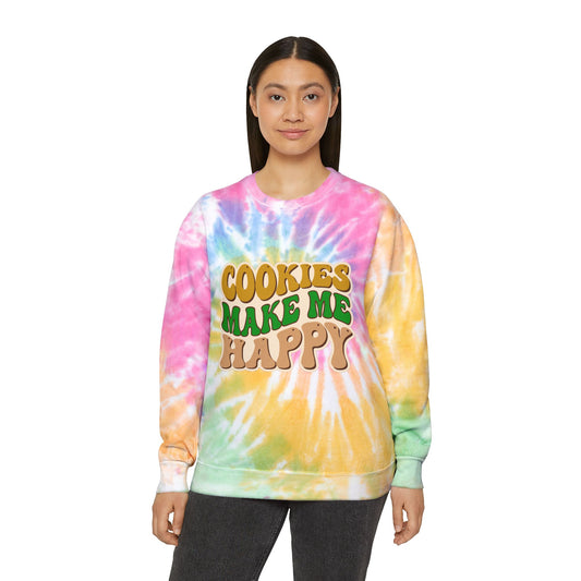 Cookies Make Me Happy #2 - Adult Unisex Tie-Dye Sweatshirt