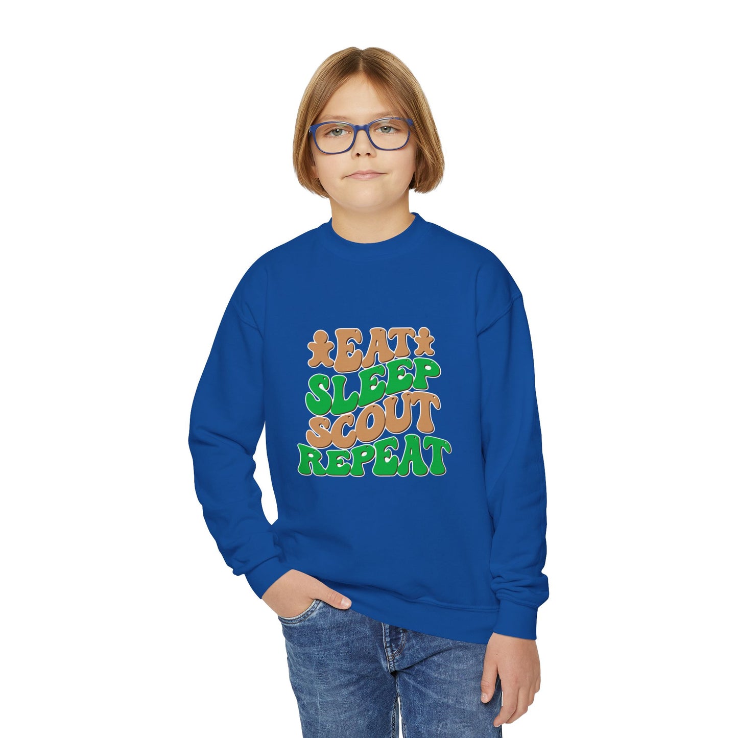 Eat, Sleep, Scout, Repeat - Youth Crewneck Sweatshirt