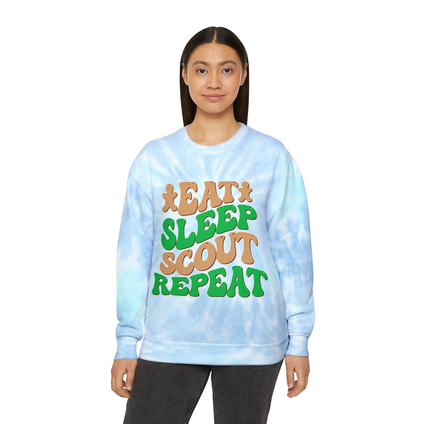 Eat, Sleep, Scout, Repeat - Adult Unisex Tie-Dye Sweatshirt