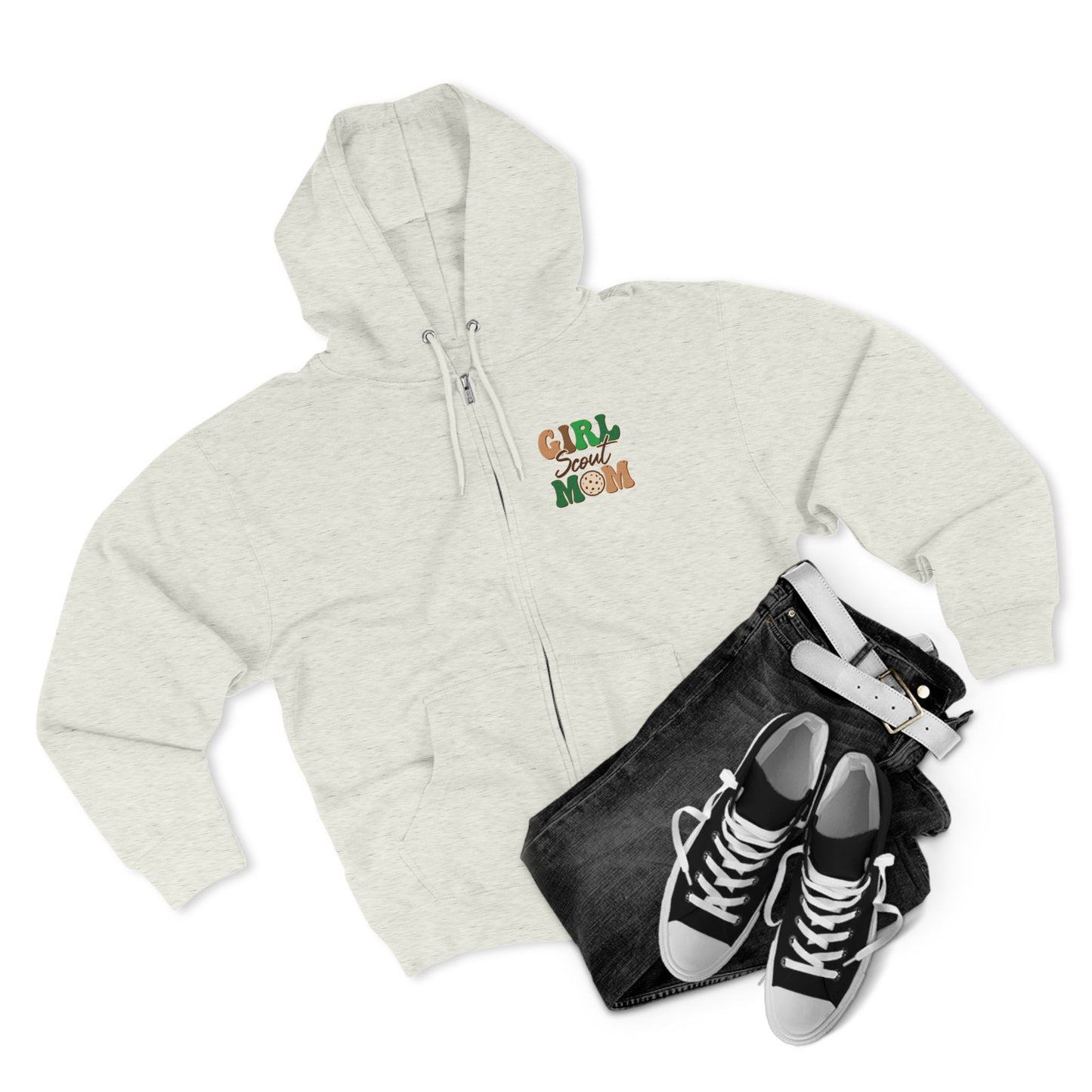 FRONT & BACK DESIGN ! Girl Scout Mom - Cookie Dealer Security - Adult Unisex Zip Hoodie