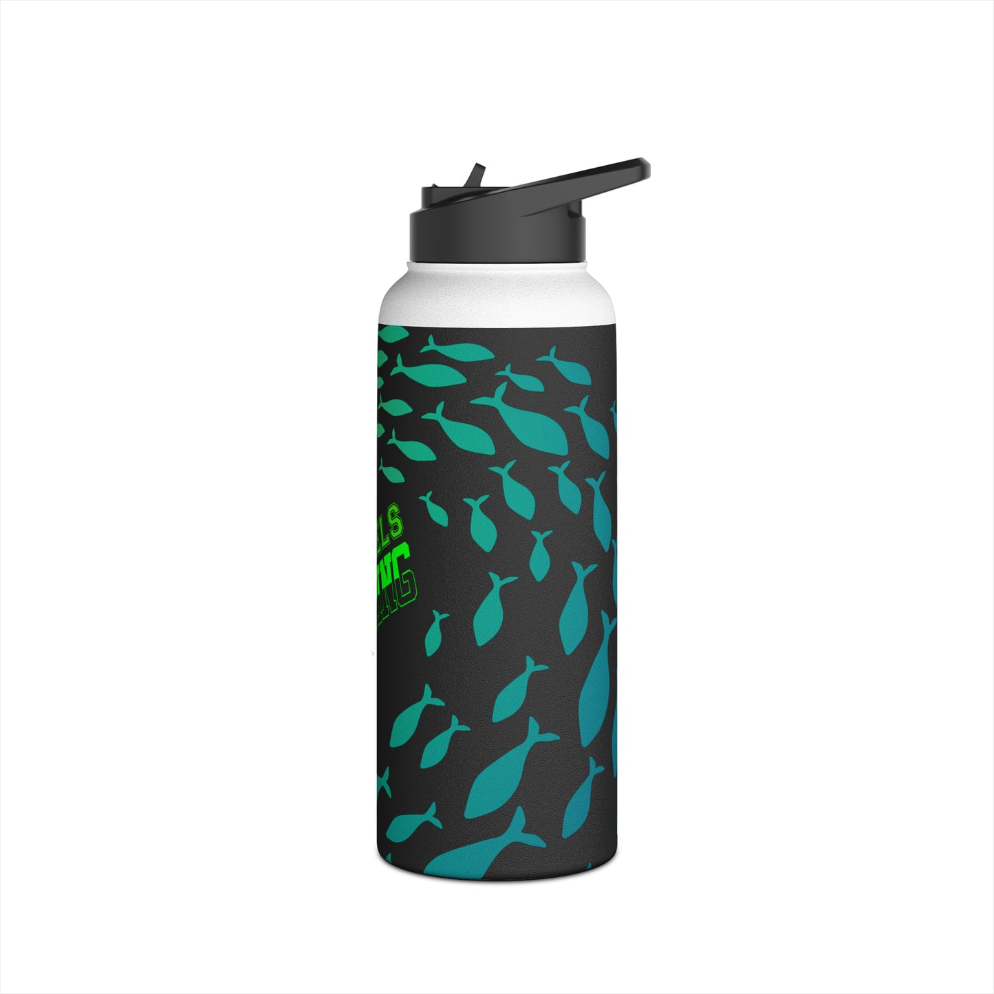 Benton Eels - 12oz, 18oz & 32oz - Stainless Steel Water Bottle, Flip Straw Lid