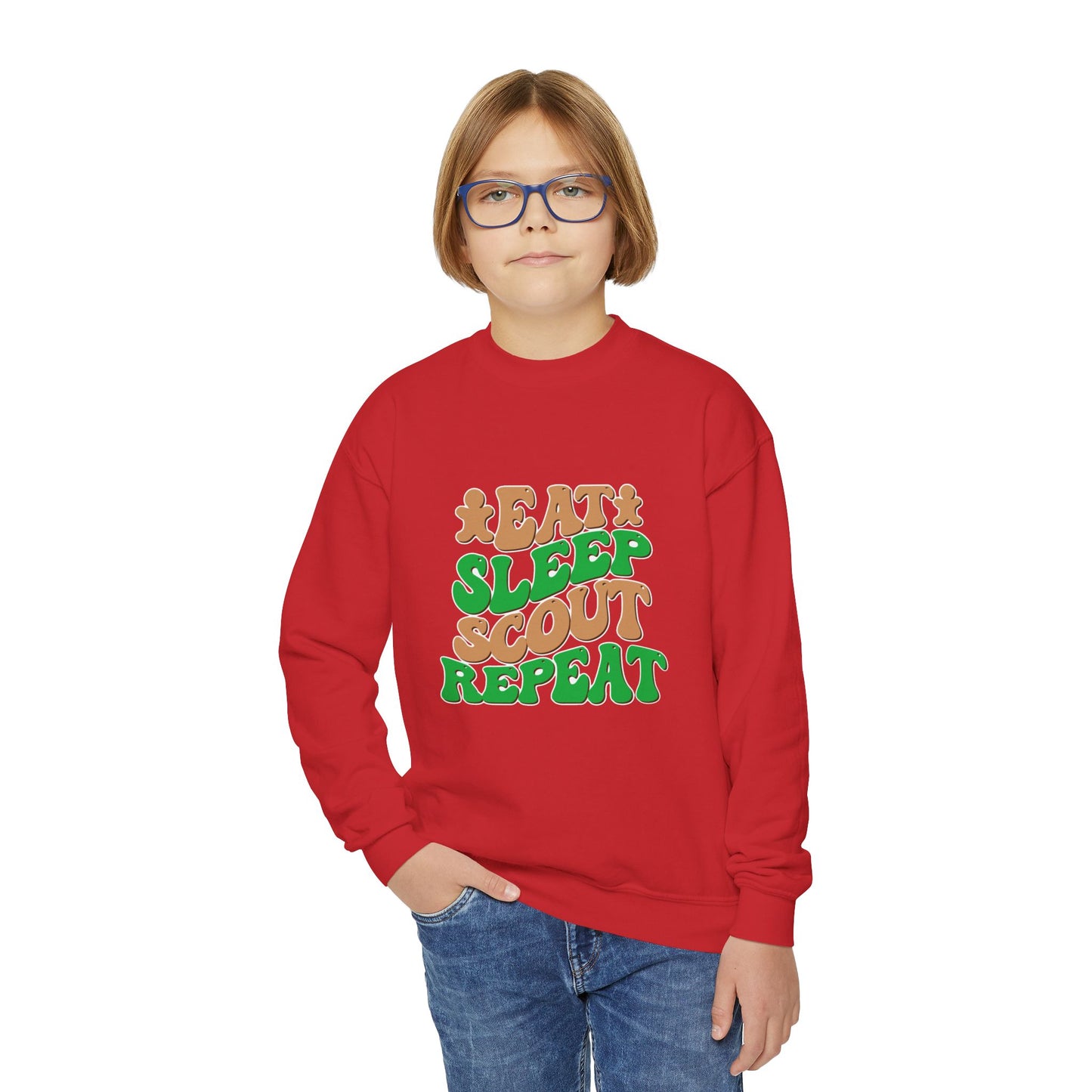 Eat, Sleep, Scout, Repeat - Youth Crewneck Sweatshirt