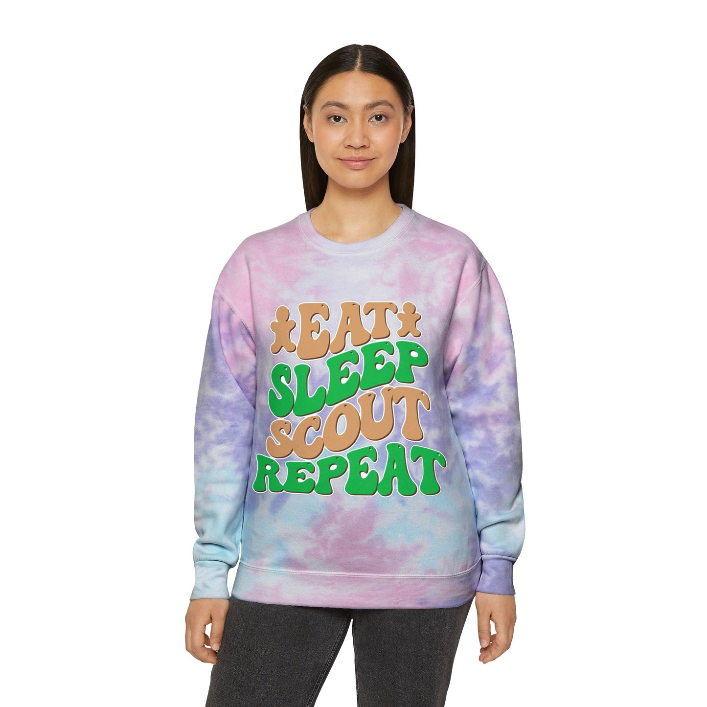 Eat, Sleep, Scout, Repeat - Adult Unisex Tie-Dye Sweatshirt