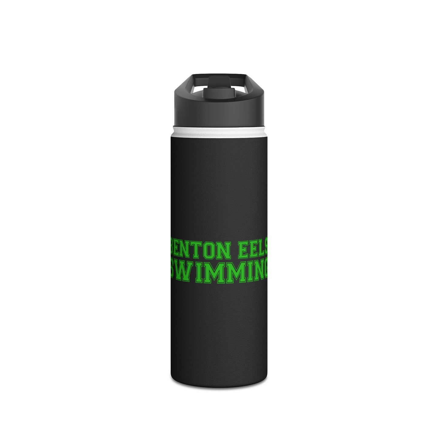 Benton Eels - 12oz, 18oz & 32oz - Stainless Steel Water Bottle, Flip Straw Lid - Varsity Logo