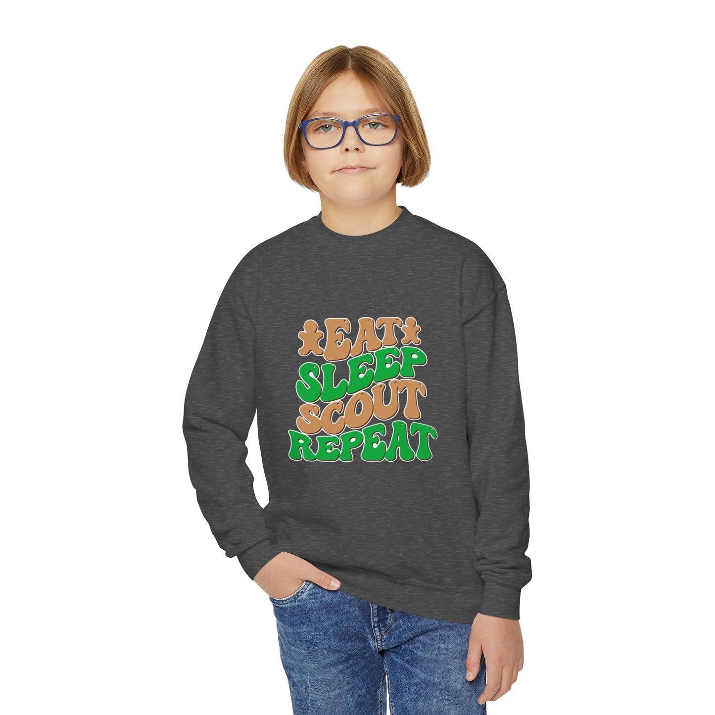 Eat, Sleep, Scout, Repeat - Youth Crewneck Sweatshirt