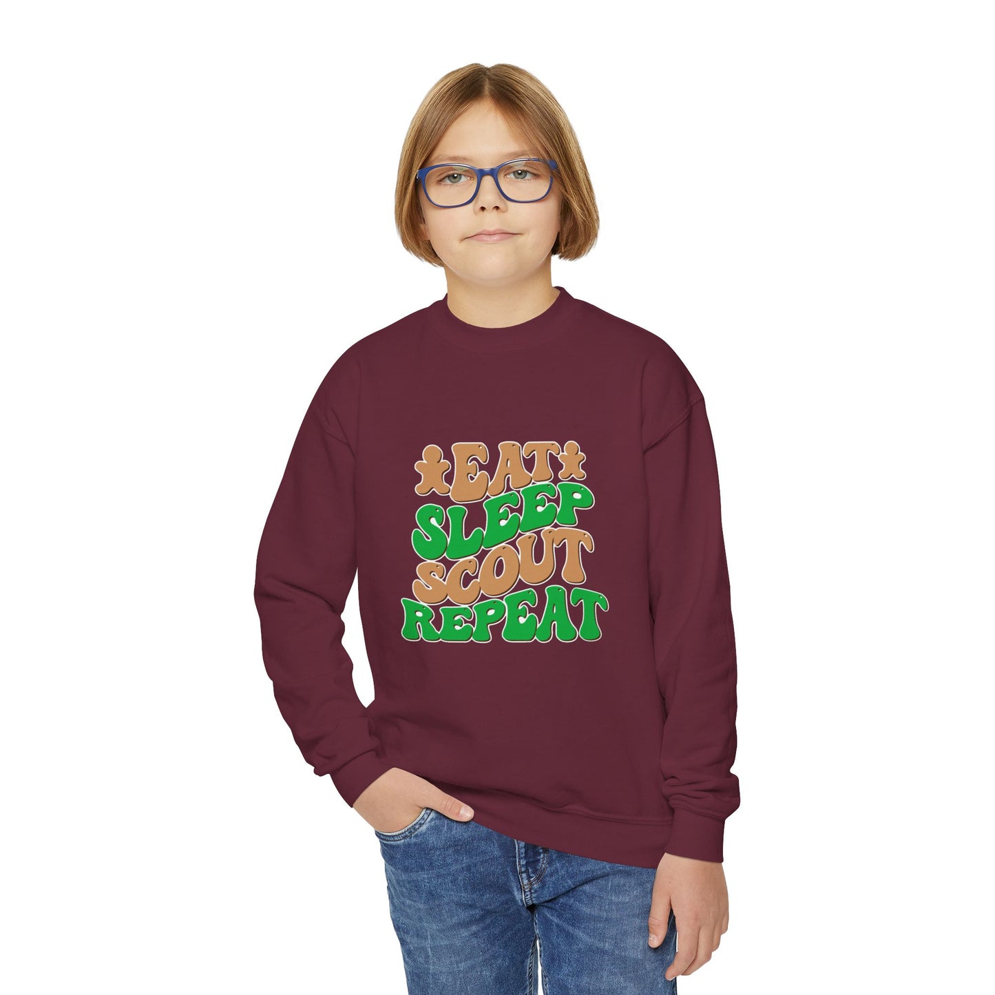 Eat, Sleep, Scout, Repeat - Youth Crewneck Sweatshirt