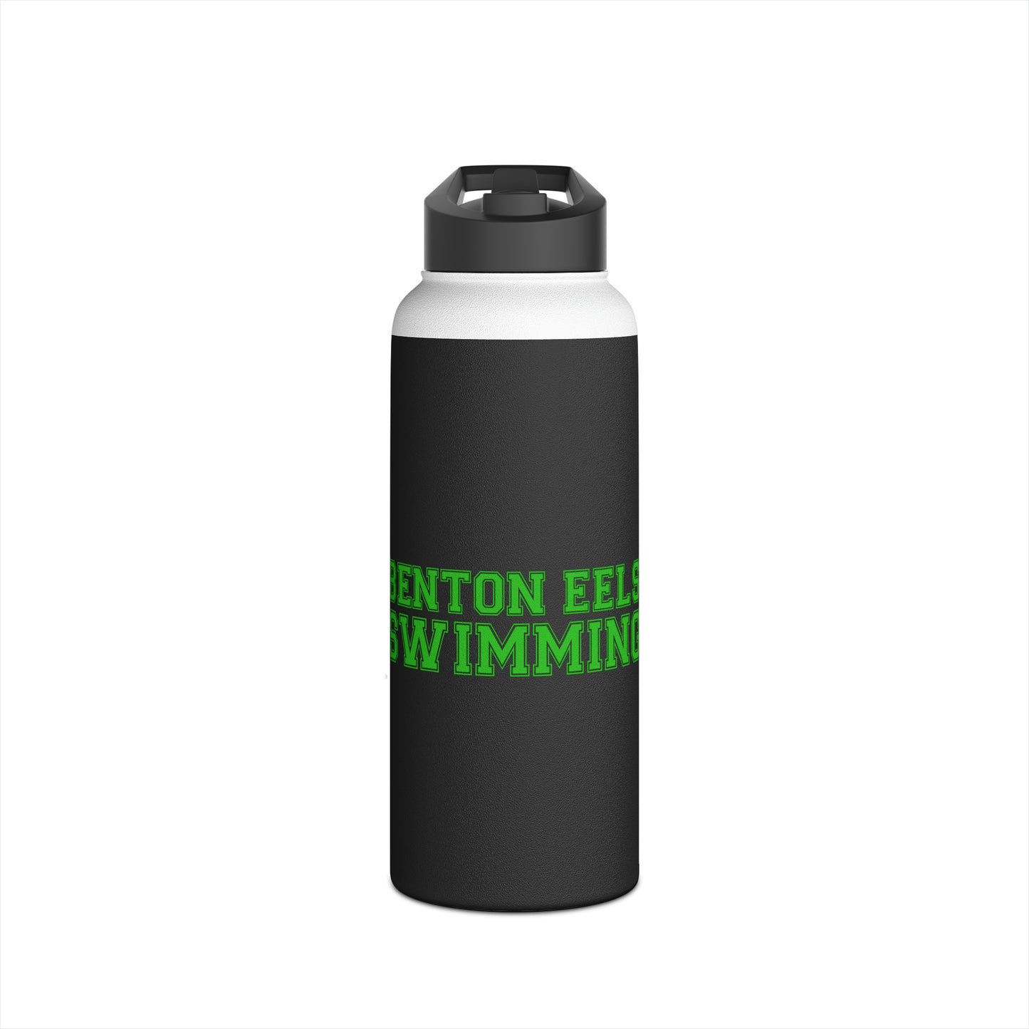 Benton Eels - 12oz, 18oz & 32oz - Stainless Steel Water Bottle, Flip Straw Lid - Varsity Logo