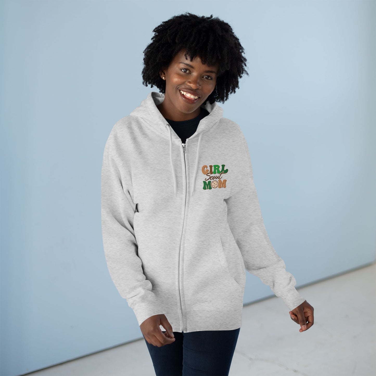 FRONT & BACK DESIGN ! Girl Scout Mom - Cookie Dealer Security - Adult Unisex Zip Hoodie