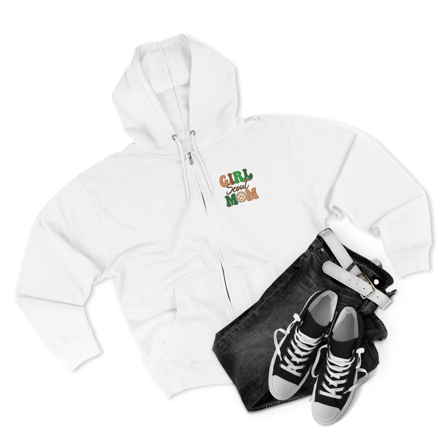 FRONT & BACK DESIGN ! Girl Scout Mom - Cookie Dealer Security - Adult Unisex Zip Hoodie