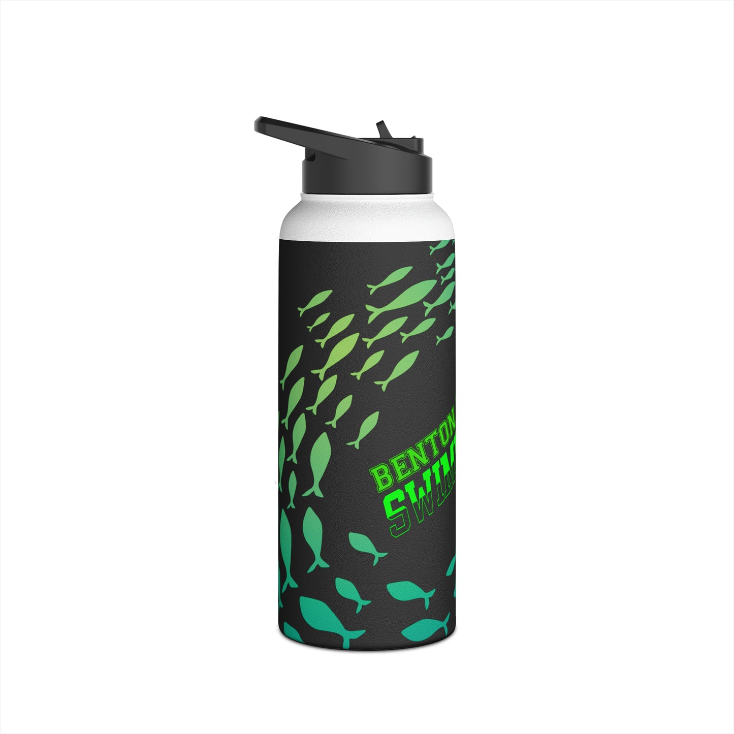 Benton Eels - 12oz, 18oz & 32oz - Stainless Steel Water Bottle, Flip Straw Lid