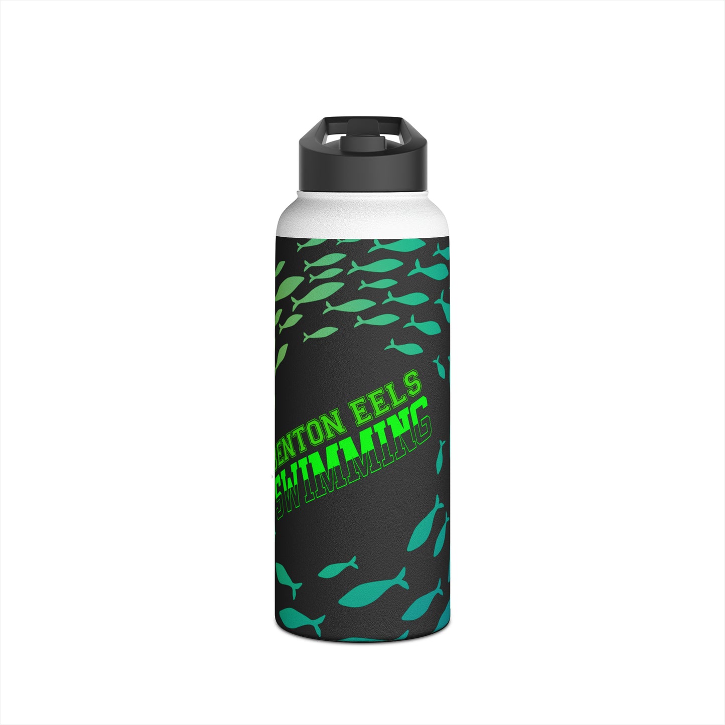 Benton Eels - 12oz, 18oz & 32oz - Stainless Steel Water Bottle, Flip Straw Lid