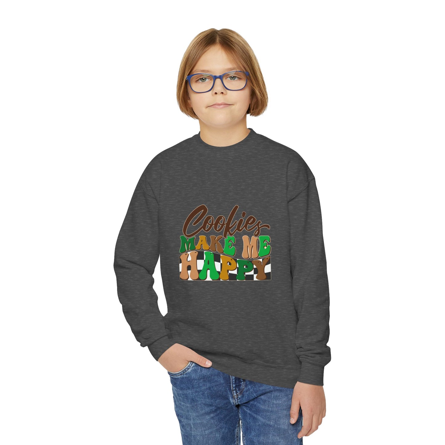 Cookies Make Me Happy- Youth Crewneck Sweatshirt