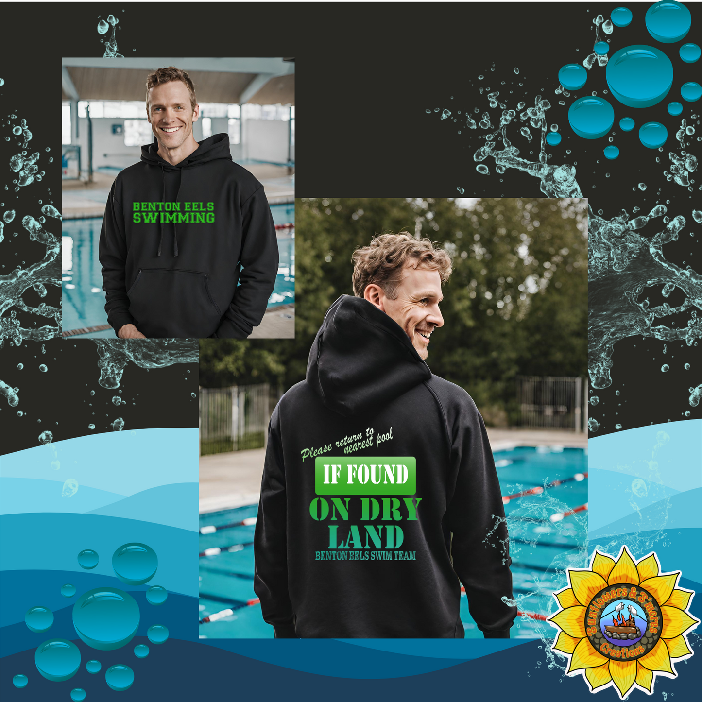 BENTON EELS - IF FOUND ON DRY LAND - ADULT  HOODIE