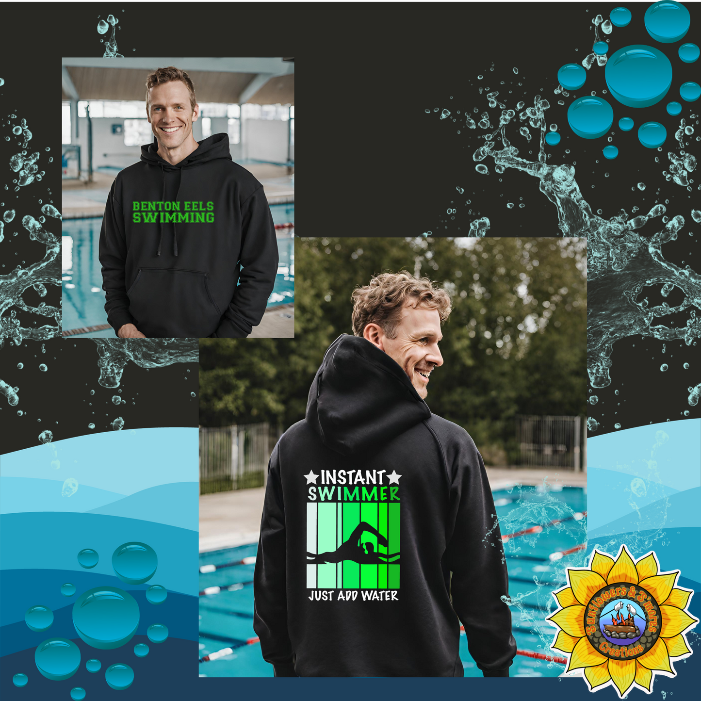 ADULT  HOODIE - INSTANT SWIMMER JUST ADD WATER