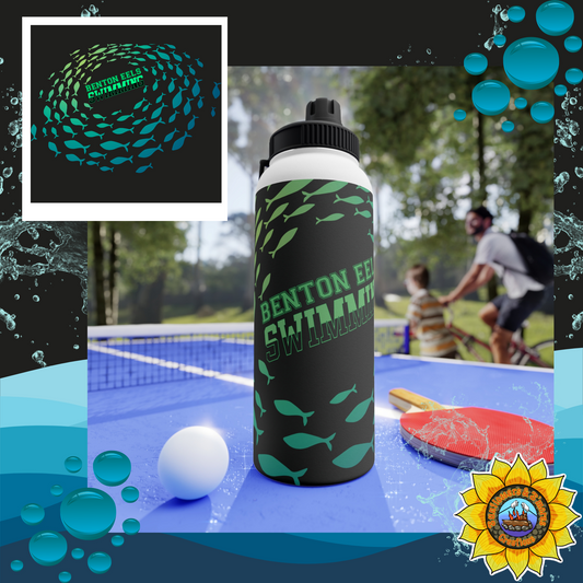 Benton Eels Stainless Steel Water Bottle, Sports Lid - FISH